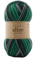 Пряжа Alize Wooltime 75% шерсть/25% полиамид, 100г №11012 Серо-зеленый 116287