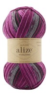 Пряжа Alize Wooltime 75% шерсть/25% полиамид, 100г №11018 Роз.Малин.Серый 116289