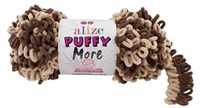 Пряжа Alize Puffy More 100% микрополиэстер, 150г №6287 Беж/Коричневый 116299