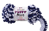 Пряжа Alize Puffy More 100% микрополиэстер, 150г №6279 Св.голубой/Синий 116302