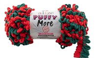 Пряжа Alize Puffy More 100% микрополиэстер, 150г №6292 Красный/Зеленый 116312