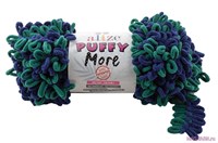 Пряжа Alize Puffy More 100% микрополиэстер, 150г №6293 Синий/Хаки 116315