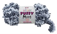 Пряжа Alize Puffy More 100% микрополиэстер, 150г №6265 Серый 116317