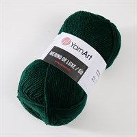 Пряжа YarnArt Merino De Luxe/50 50% шерсть/50% акрил, 100гр №590 Т.зеленый 
