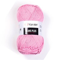 Пряжа YarnArt Jeans Plus 55% хлопок/45% полиакрил, 100гр, №36 Розовый