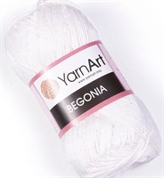 Пряжа YarnArt Begonia 100% мерсеризованный хлопок 169м/50гр №003 Белый