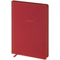 Ежедневник недатированный, А5, 136л, кожзам, OfficeSpace "Grace", красный