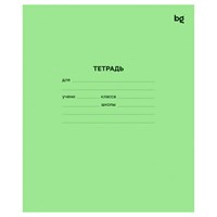 Тетрадь 12л, клетка BG, зеленая обложка
