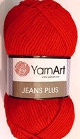 Пряжа YarnArt Jeans Plus 55% хлопок/45% полиакрил, 100гр, №64 Красный