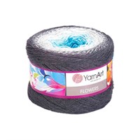 Пряжа YarnArt Flowers 55% хлопок/45% полиакрил 250гр №251 серый/голубой