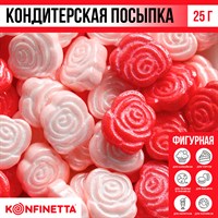 Посыпка кондитерская фигурная «Цветы»: розовая, красная, 25г 118755