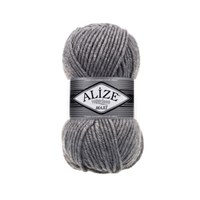 Пряжа Alize Superlana Maxi 25% шерсть/75% акрил 100г №21 Серый меланж 118957