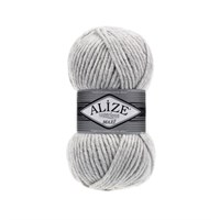 Пряжа Alize Superlana Maxi 25% шерсть/75% акрил 100г №208 Св. серый меланж 118977