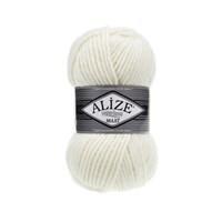 Пряжа Alize Superlana Maxi 25% шерсть/75% акрил 100г №62 Св. молочный 118987