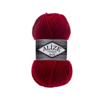 Пряжа Alize Superlana Maxi 25% шерсть/75% акрил 100г №56 Красный 119004