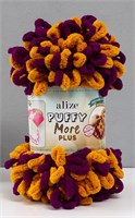 Пряжа Alize Puffy More Plus 100% микрополиэстер, 250г №8004 оранж/фиолет 119036