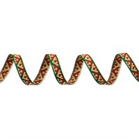 Лента жаккардовая 10мм "Gamma" C3853 (C3752) 1м рис 9640 зелено-красно-желтый (№6) 119551
