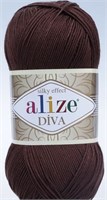 Пряжа Alize Diva 100% микрофибра цв.26 Коричневый 119763