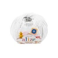 Пряжа Alize Cotton Gold Hobby new 55% хлопок/45% акрил, 50г №55 Белый 119784