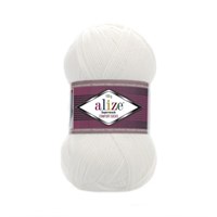 Alize Superwash Comfort Socks 75% шерсть/25% полиамид, 100г №55 белый 119809