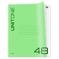 Тетрадь 48л. клетка BG "UniTone. Neon", пластиковая обложка, неон салатовый 120803