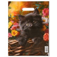 Пакет подарочный "Милое создание", полиэтиленовый с вырубной ручкой, 30*40см 50мкм 124117