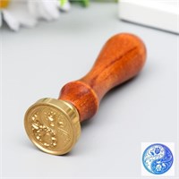 Печать д/сургуча с деревянной ручкой «Инь-ян-розы», 9*3*3см 125416