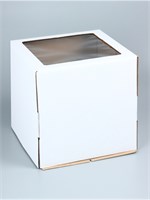 Коробка под торт, с окном, белая, 30*30*30см 125426