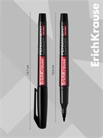 Маркер перманентный Erich Krause 1мм, черный, на спиртовой основе  16225