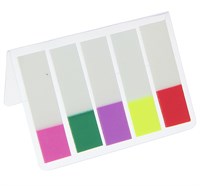 Закладки с клеевым краем, пластик, 25x44мм, 5цв/20л, МИКС 112577