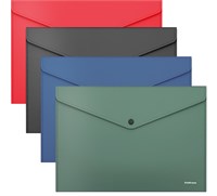 Папка-конверт на кнопке А4, ErichKrause Fizzy Classic, непрозрачная, микс 1шт 115444