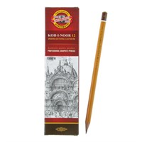 Карандаш чернографитный 2.0мм, Koh-I-Noor 1500 H, профессиональный, L175мм 125493
