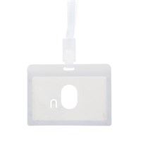 Бейдж-карман горизонтальный, внешний размер 100*74мм, внутренний размер 90*54мм, светло-серый 125500