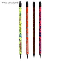 Карандаш чернографитный «Звезды» твёрдость НВ, с ластиком, корпус МИКС 1шт 125514