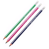 Карандаш чернографитный, Calligrata, HB, заточенный, трёхгранный с полоской, с резинкой, пластик, 1ш 125516