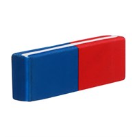 Ластик комбинированный Tian Shi, скошенный, красный/синий 125517