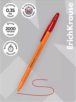 Ручка шариковая ErichKrause R-301 Orange Stick, узел 0.7мм, чернила красные 125587