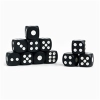 Кубики игральные, 1.2*1.2см, чёрные 1шт 125676