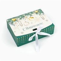 Коробка подарочная новогодняя складная двухсторонняя «Новогодние шары», 16.5*12*5см 125726