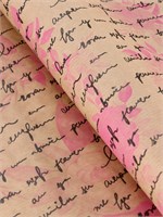 Бумага упаковочная крафт «Розы письмо», розовый/графит, 0.72*10м, 40гр 125758