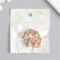 Бусины д/творчества пластик «Треугольник в горошек», 0.8*1.2*1.2см, МИКС 10шт 125769