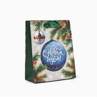 Пакет подарочный новогодний крафтовый «С Новым годом», S 15*12*5.5см 125830