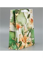 Пакет подарочный ламинированный, «Лучшему учителю», M 30*26*9см 125918