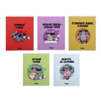 Тетрадь 48л в клетку, Calligrata «Дерзкий енот», МИКС 1шт 126076