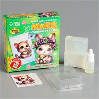 Мыло с картинкой своими руками «Котенок с цветами», н-р д/мыловарения 126116