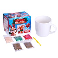 Декор кружки полимерной глиной на новый год «Зайка с подарком», н-р д/творчества 126195