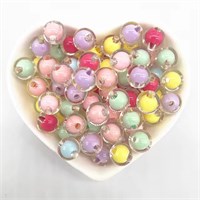 Бусины пластик 12мм 20шт ириски, цв микс 126289