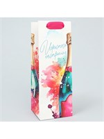 Пакет подарочный под бутылку, «Игристое настроение», 9*25*8.5см 126291