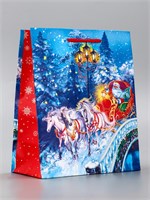 Пакет подарочный новогодний ламинированный, «На встречу Новому Году», 18*10*22.3см 126299