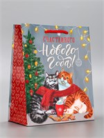 Пакет подарочный новогодний ламинированный «Счастливого нового года», 18*10*22.3см 126302